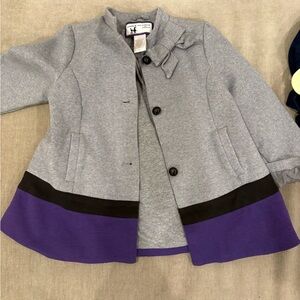 Janie and Jack Gray and Purple Kids Cape